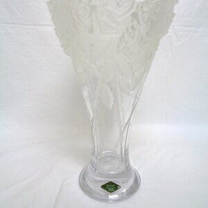 Shannon Ireland Accents Crystal Rose Vase made in Czech Republic